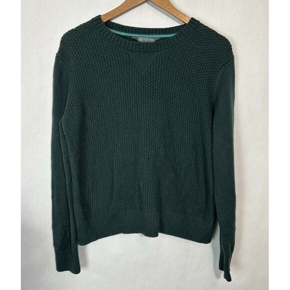 Title Nine Breakthrough Crew Neck Sweater Womens L Green Merino Wool Blend - Picture 2 of 6